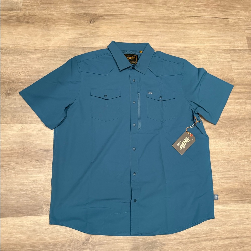 Howler Brothers Men's Emerger Tech Short Sleeve Shirt Blue  Size XL NEW NWT
